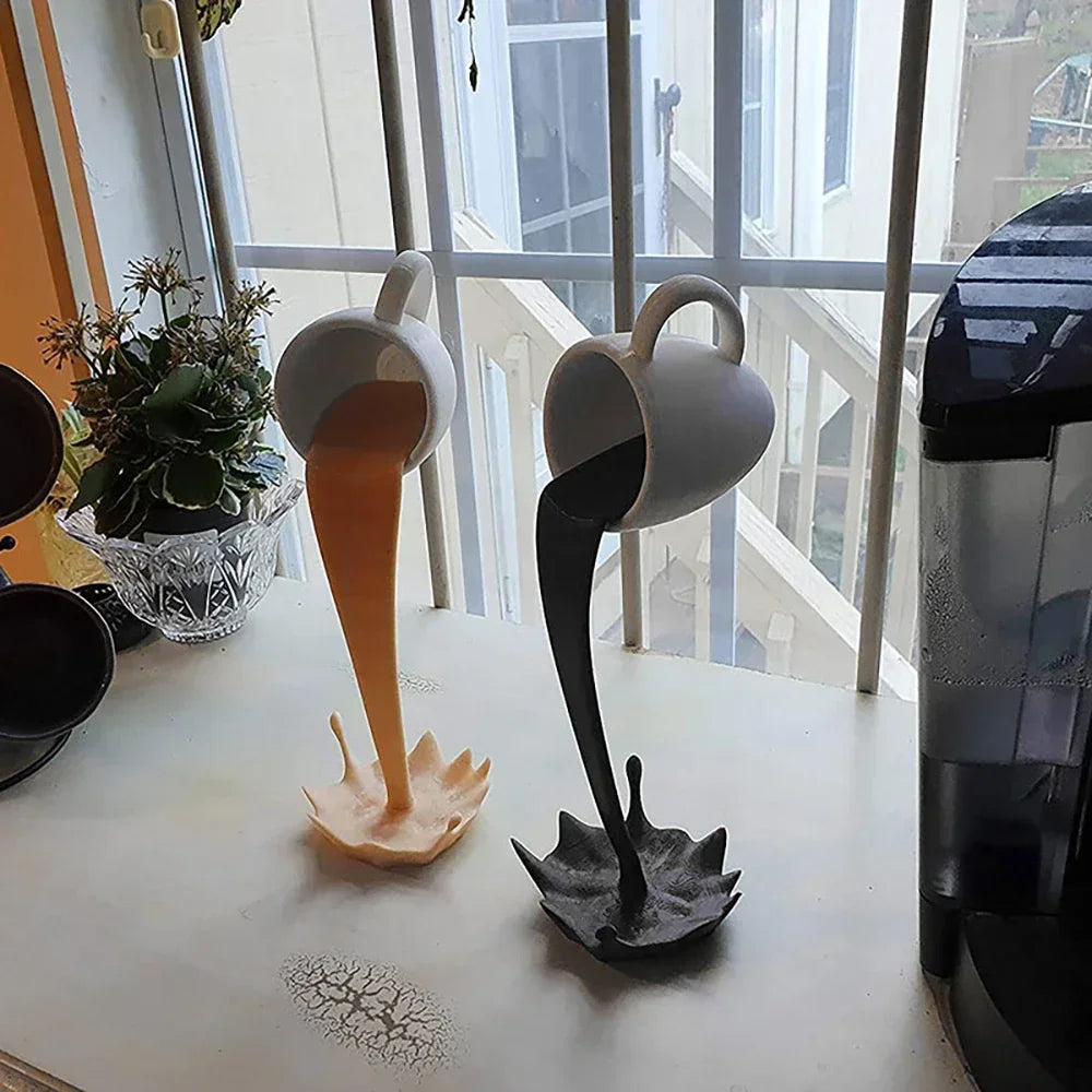 Suspended Coffee: Floating Mug Art Sculpture