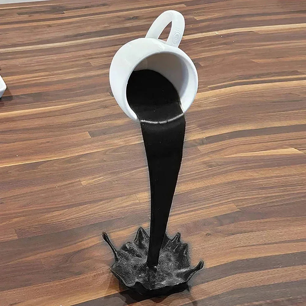 Suspended Coffee: Floating Mug Art Sculpture